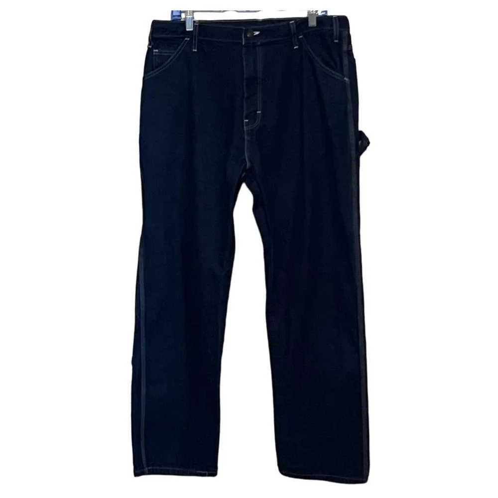 Dickies Men's Dark Wash Carpenter Denim Jeans Size 38W x 30L